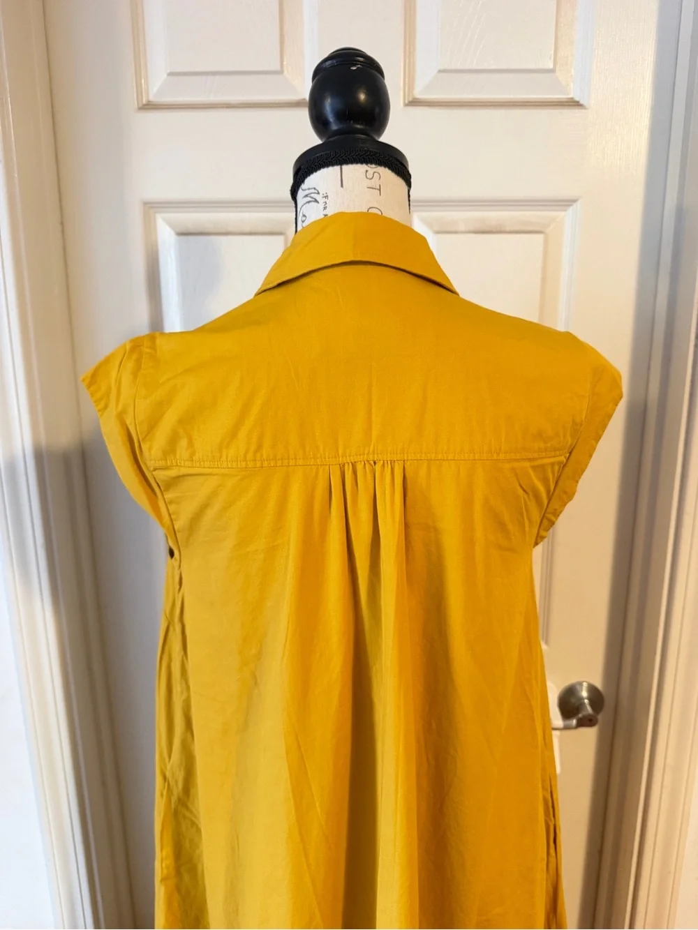 Anthropologie Mustard Sleeveless Button-Front Midi Dress